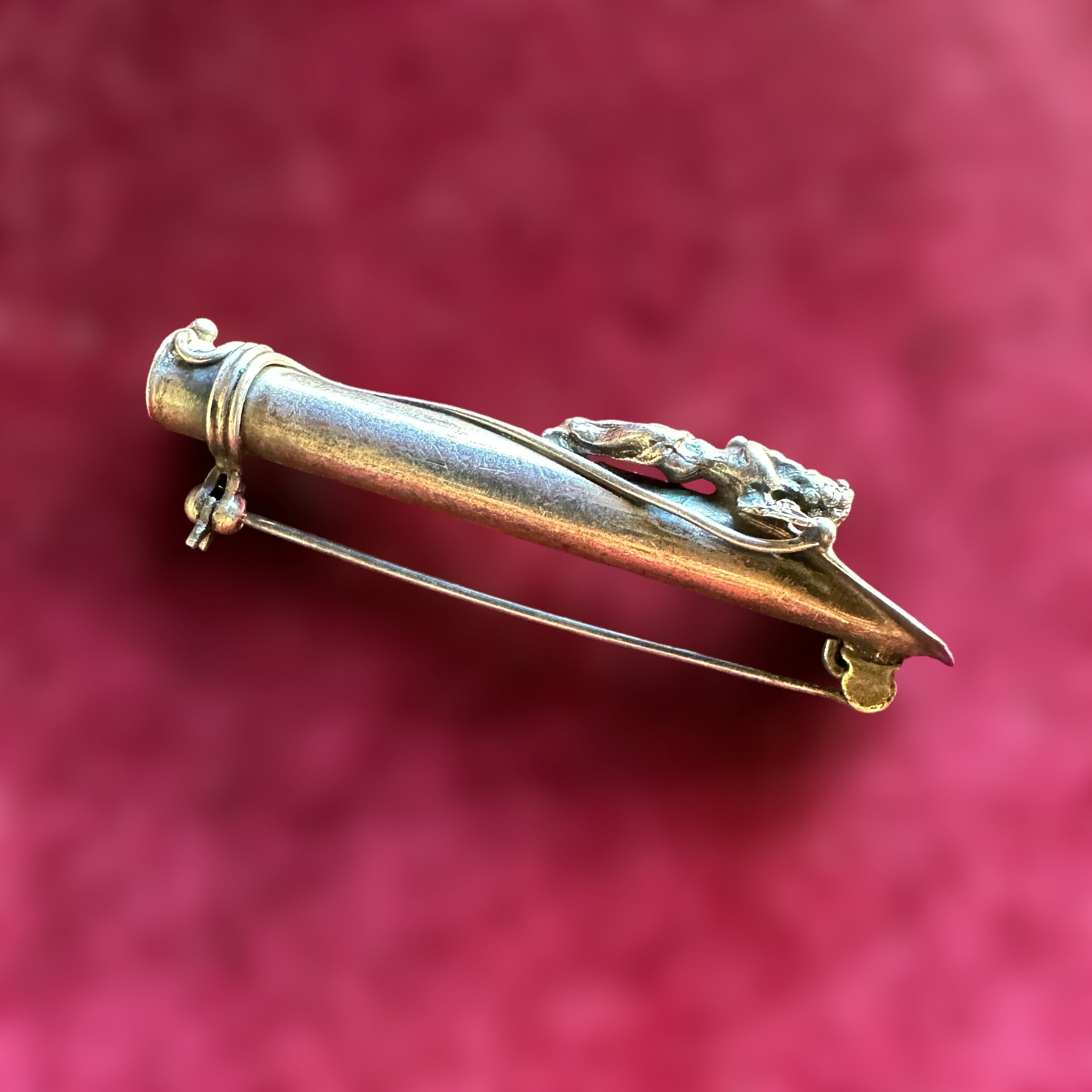 Vintage Sterling Silver Cherub Boutonniere Brooch (for flowers/corsages)
