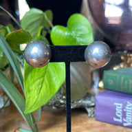 Vintage Sterling Silver Half-Sphere Earrings