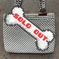Vintage Whitting & Davis Mid-Century White Metal Mesh Handbag