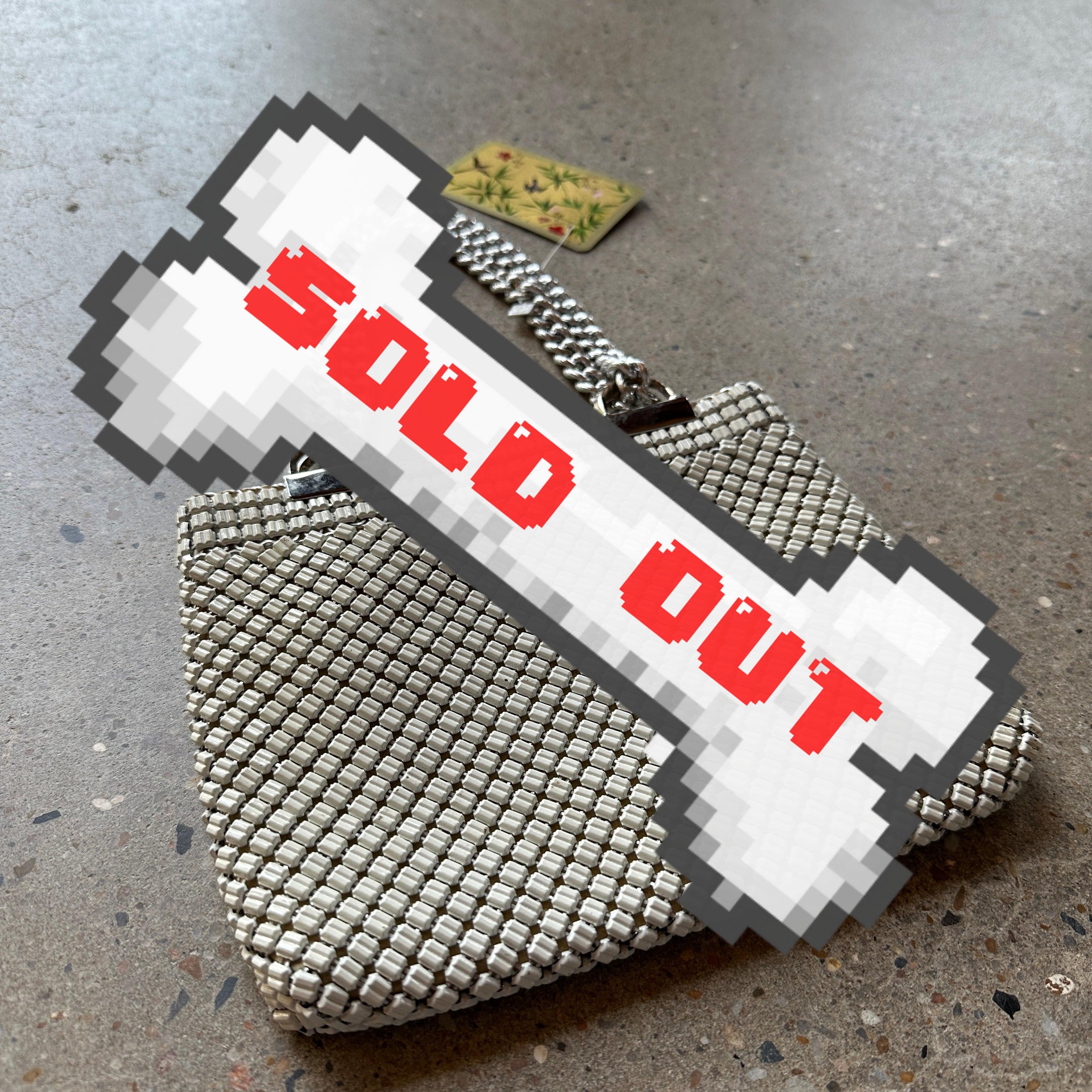 Vintage Whitting & Davis Mid-Century White Metal Mesh Handbag
