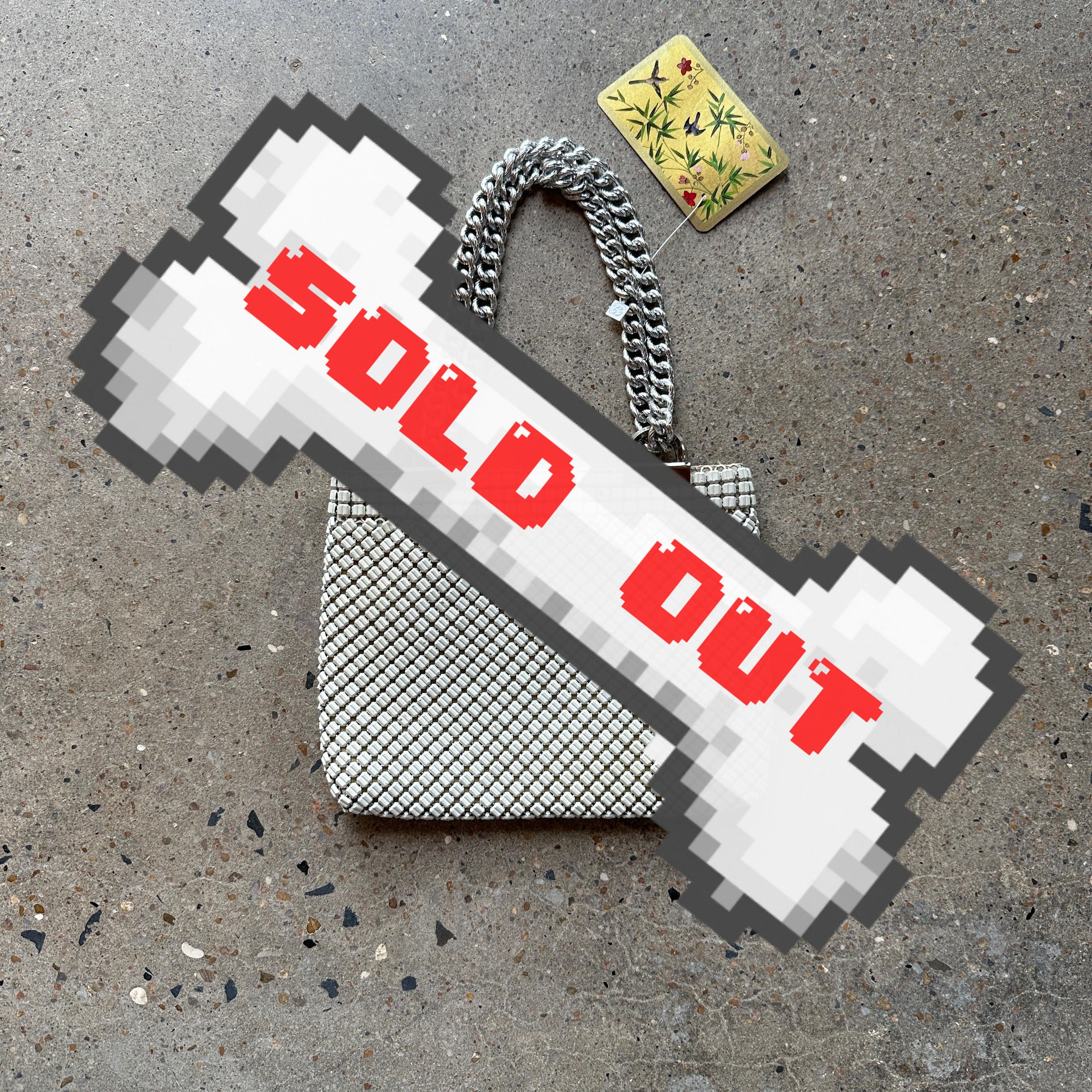 Vintage Whitting & Davis Mid-Century White Metal Mesh Handbag