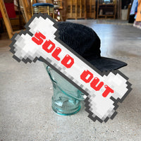 Vintage black corduroy and suede hat