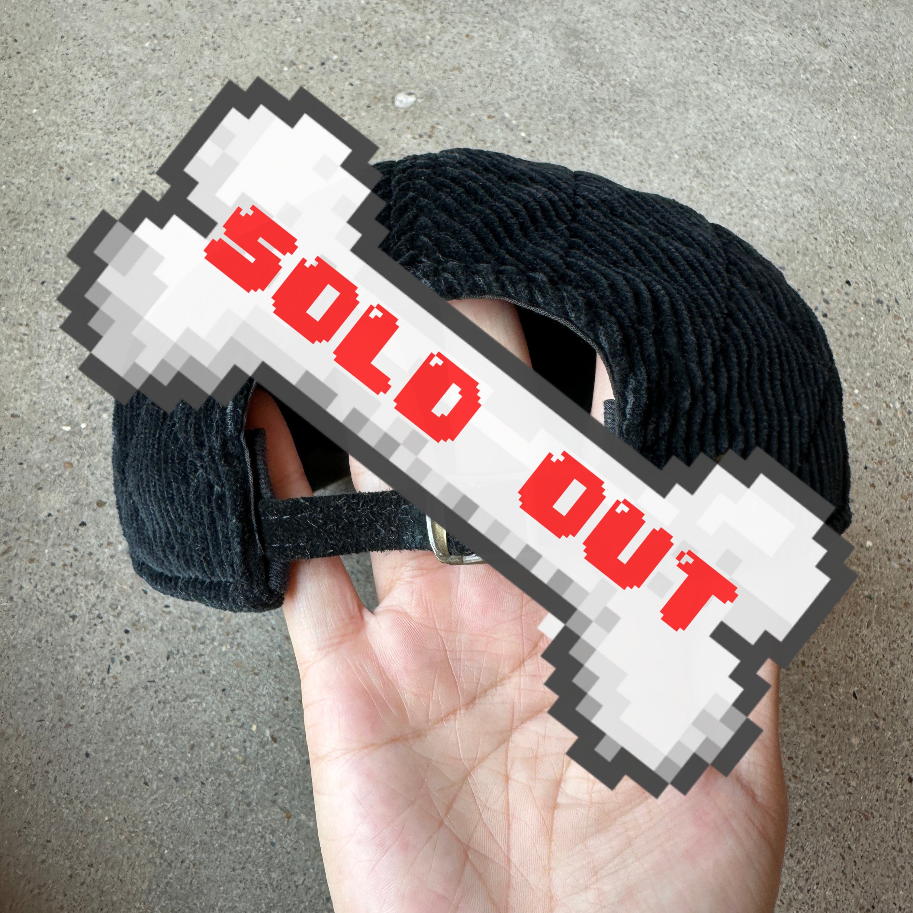 Vintage black corduroy and suede hat