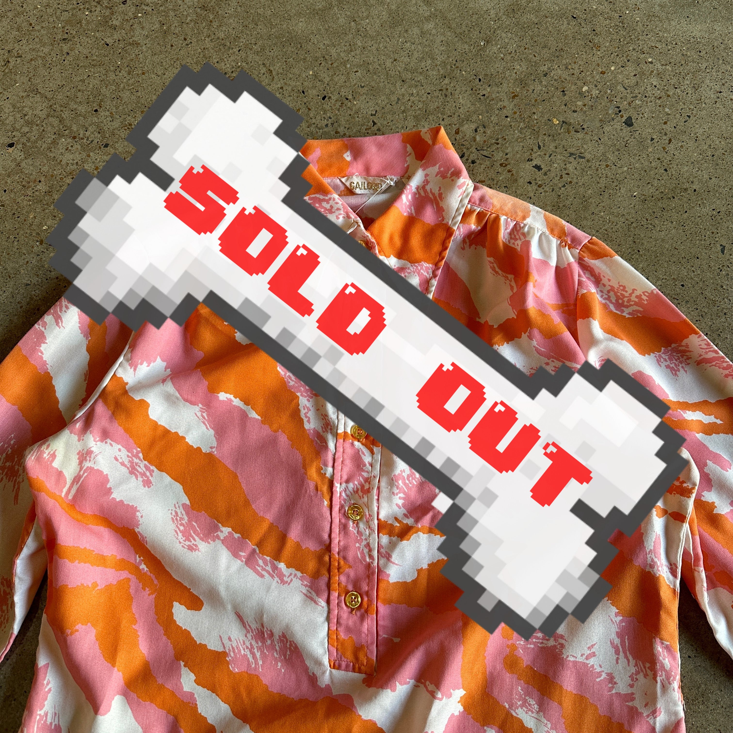 Vintage pink, orange, and white tunic