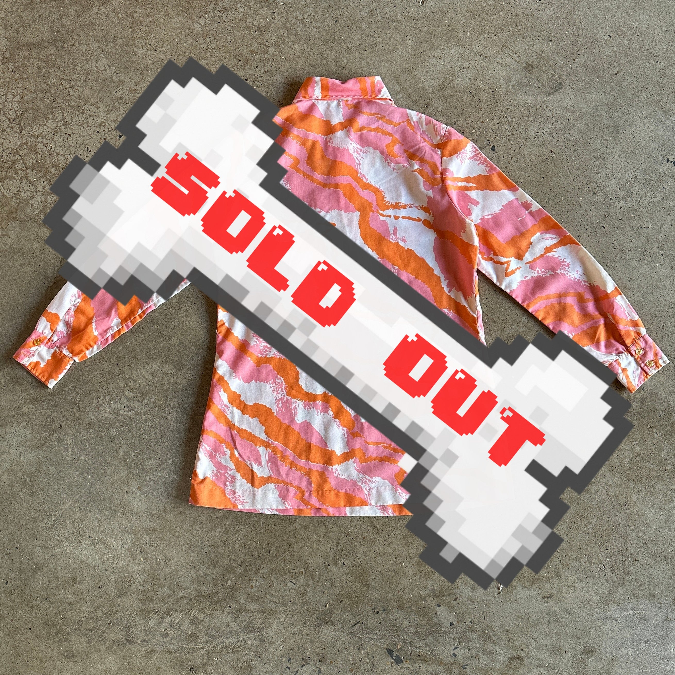 Vintage pink, orange, and white tunic