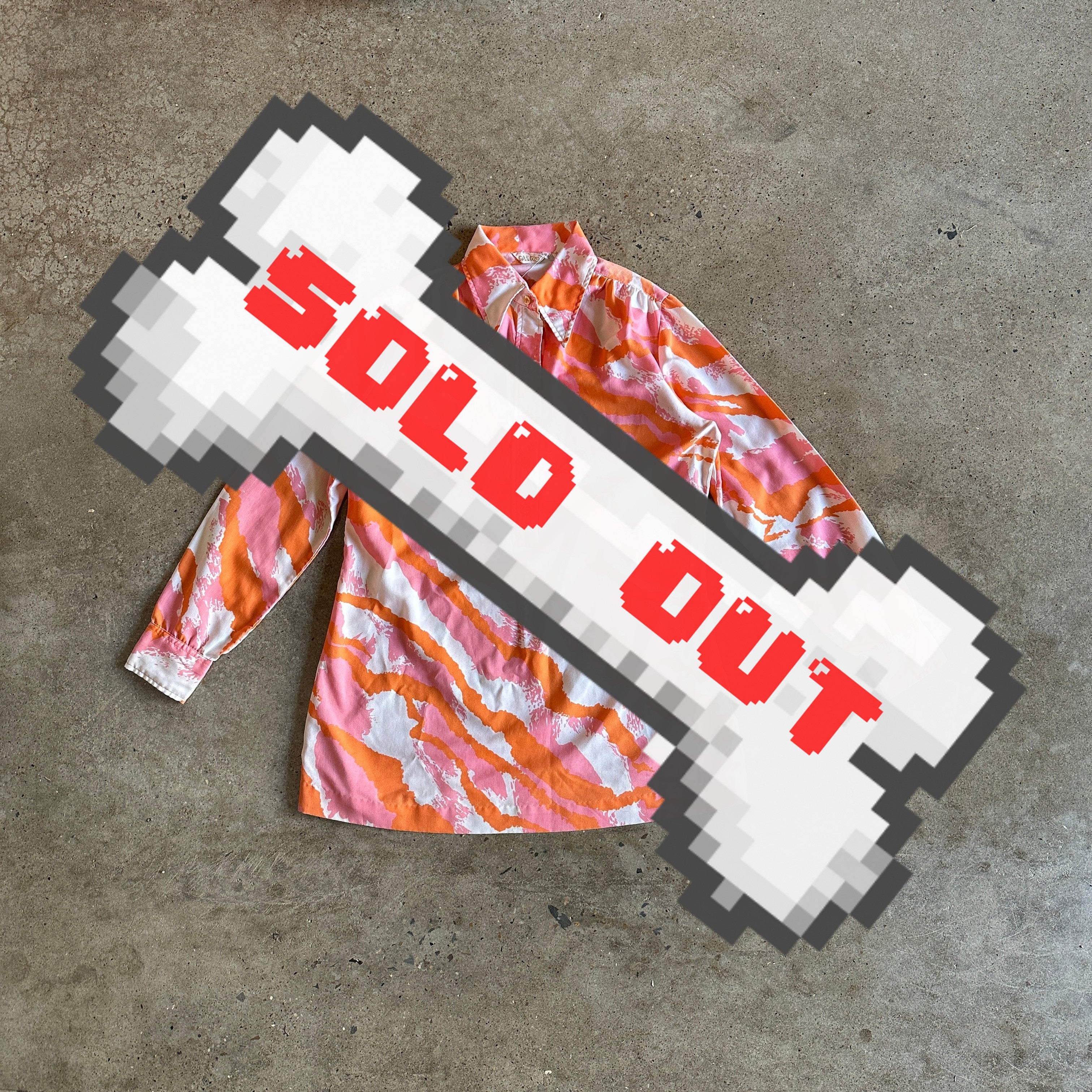 Vintage pink, orange, and white tunic