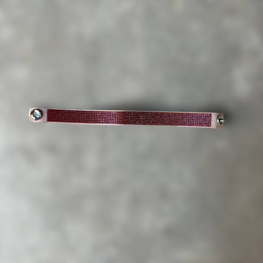 Vintage pink suede Swarovski rhinestone bracelet y2k style