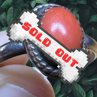 Vintage sterling silver southwestern red spiny oyster shell ring navajo native jewlery