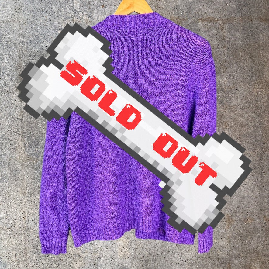 Vtg Purple Knit Cardigan