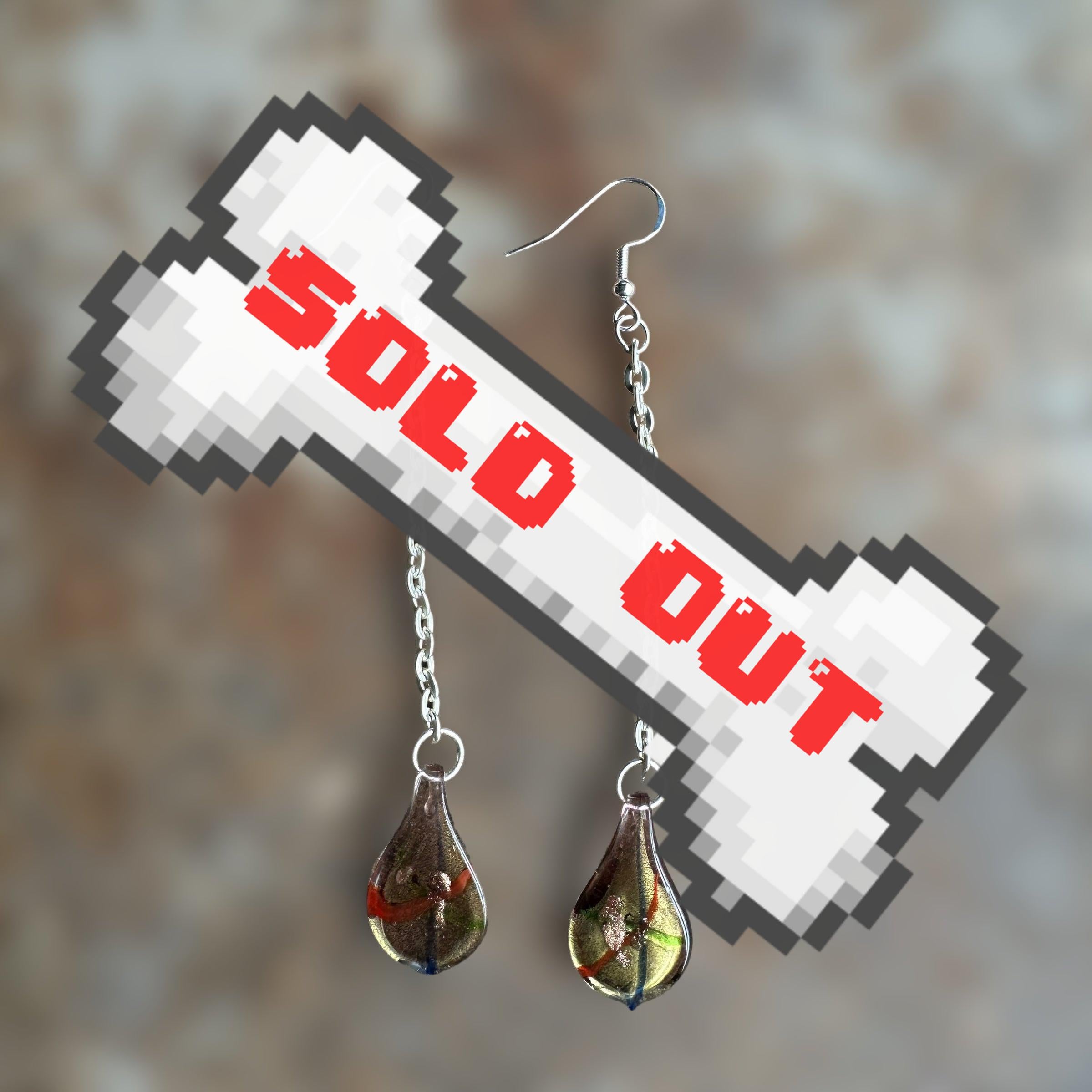 reworked glass dangle earrings with sterling silver fishhook