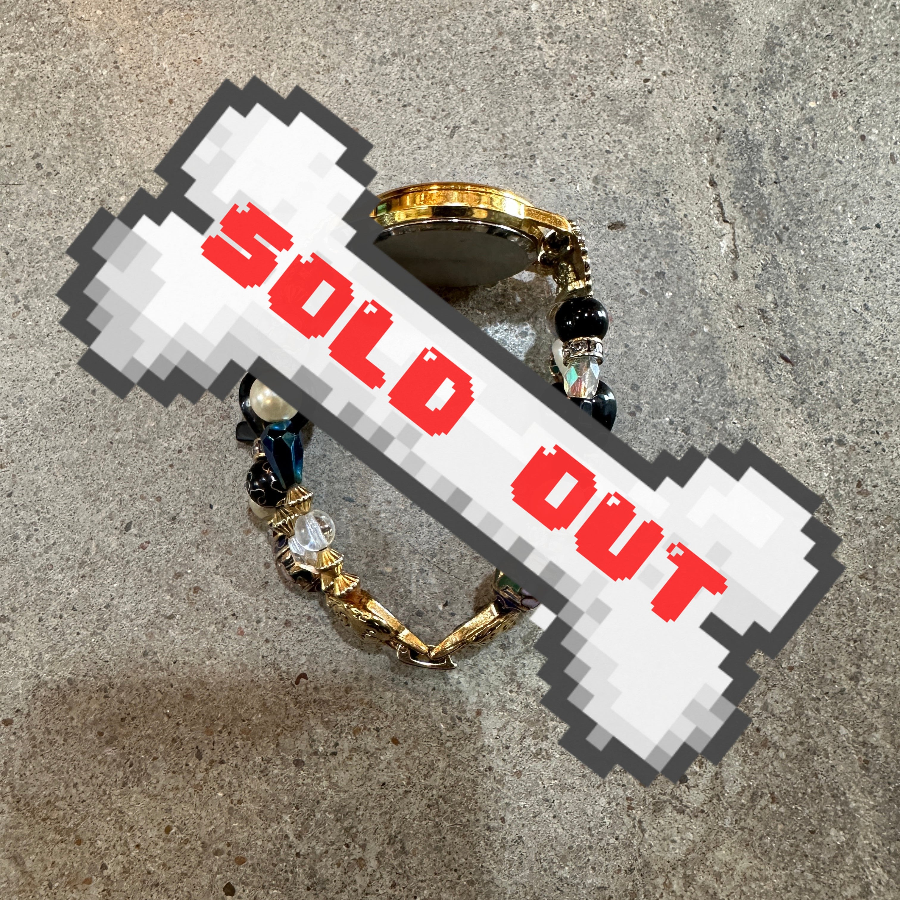 vintage 1983 beaded watch with horse