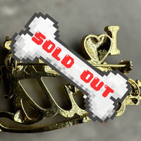vintage "I heart cats / I love cats" gold-tone brooch