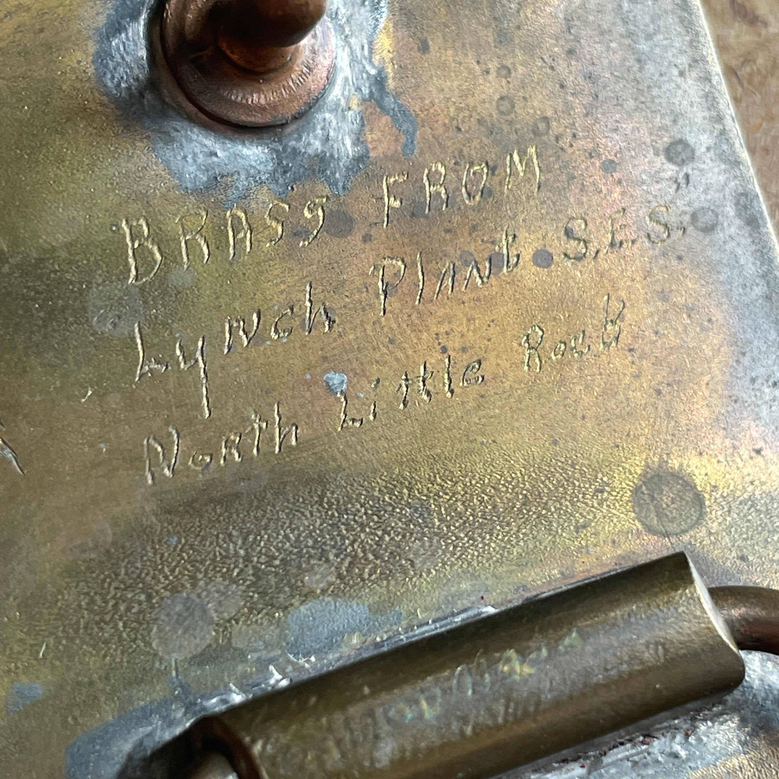 vintage hand-made brass belt buckle