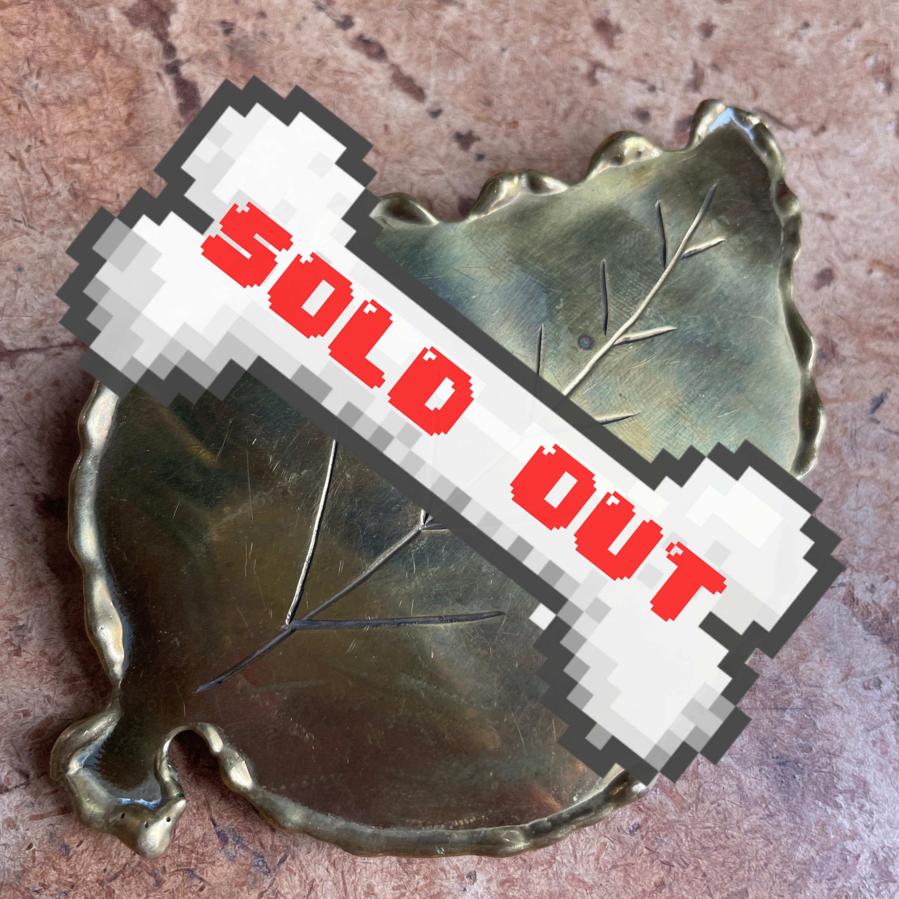 vintage hand-made brass leaf belt buckle