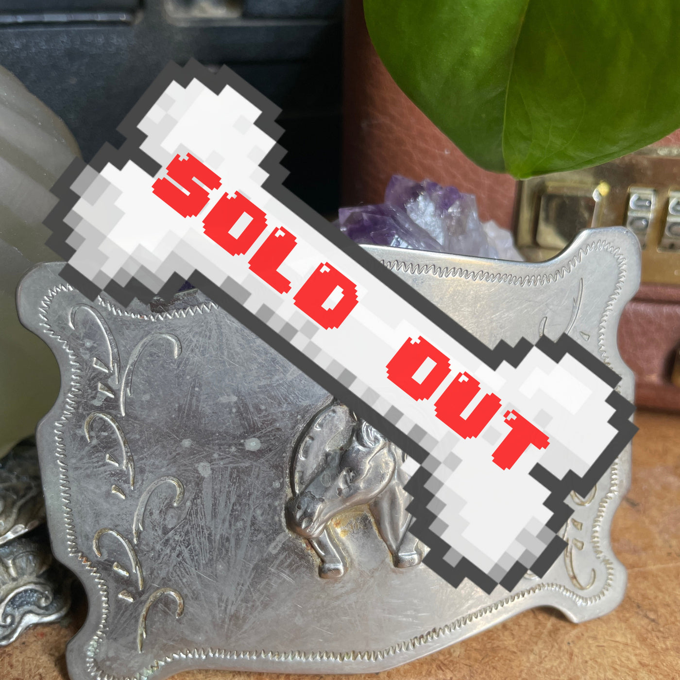 vintage horse and horse shoe belt buckle