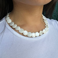 vintage mother of pearl disk necklace