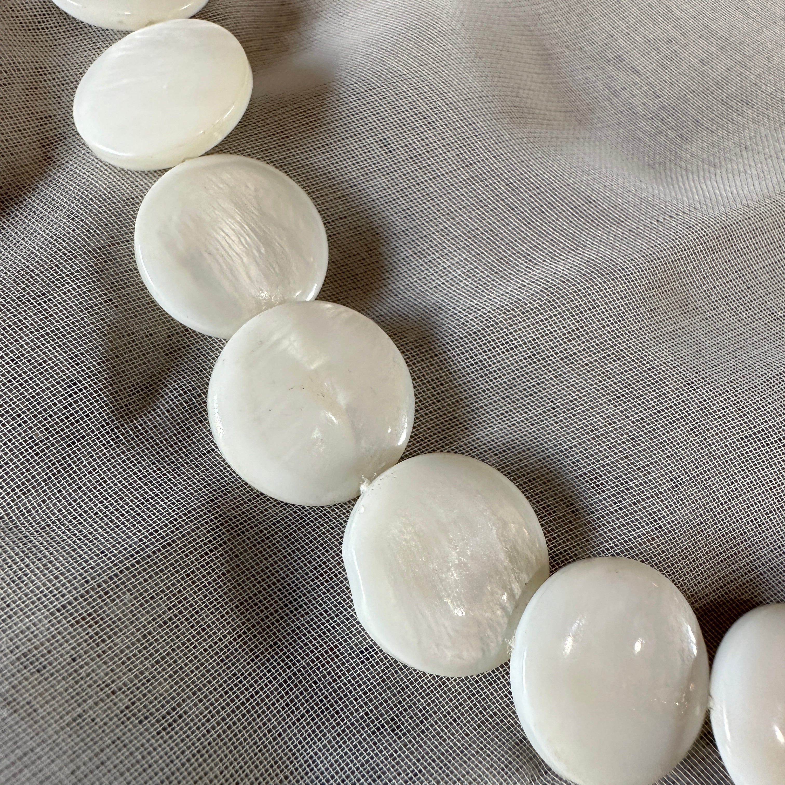 vintage mother of pearl disk necklace