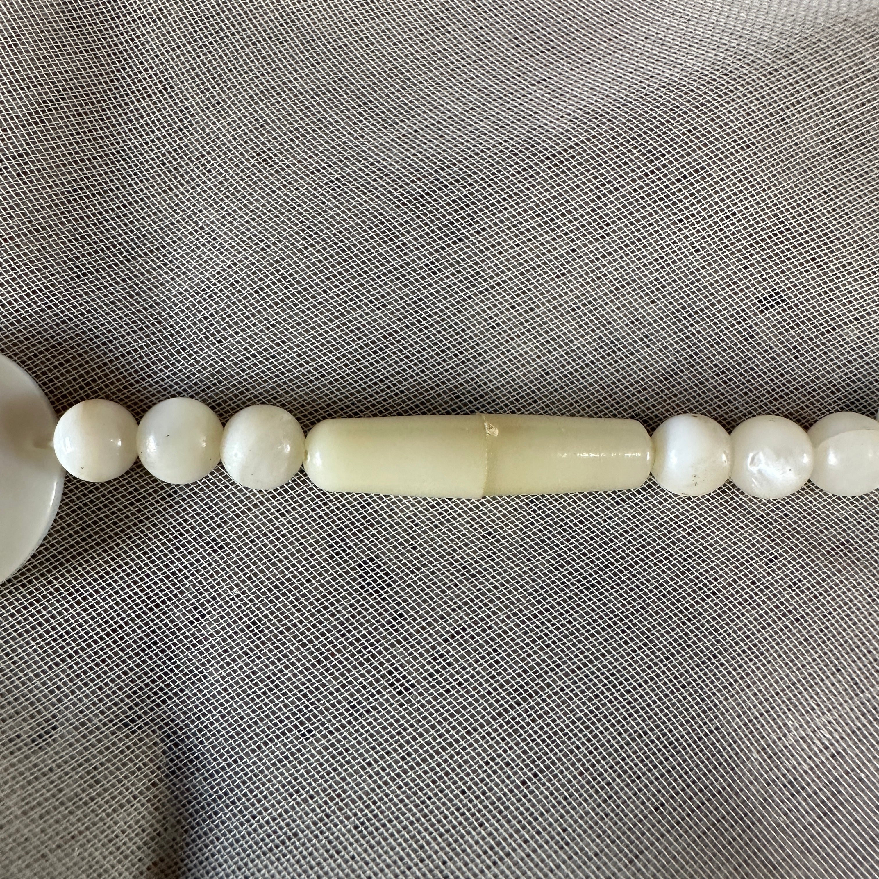 vintage mother of pearl disk necklace