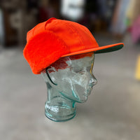 vintage orange thinsulate trapper hat with fuzzy ear flaps