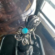 vintage sterling silver and turquoise Navajo firefly brooch