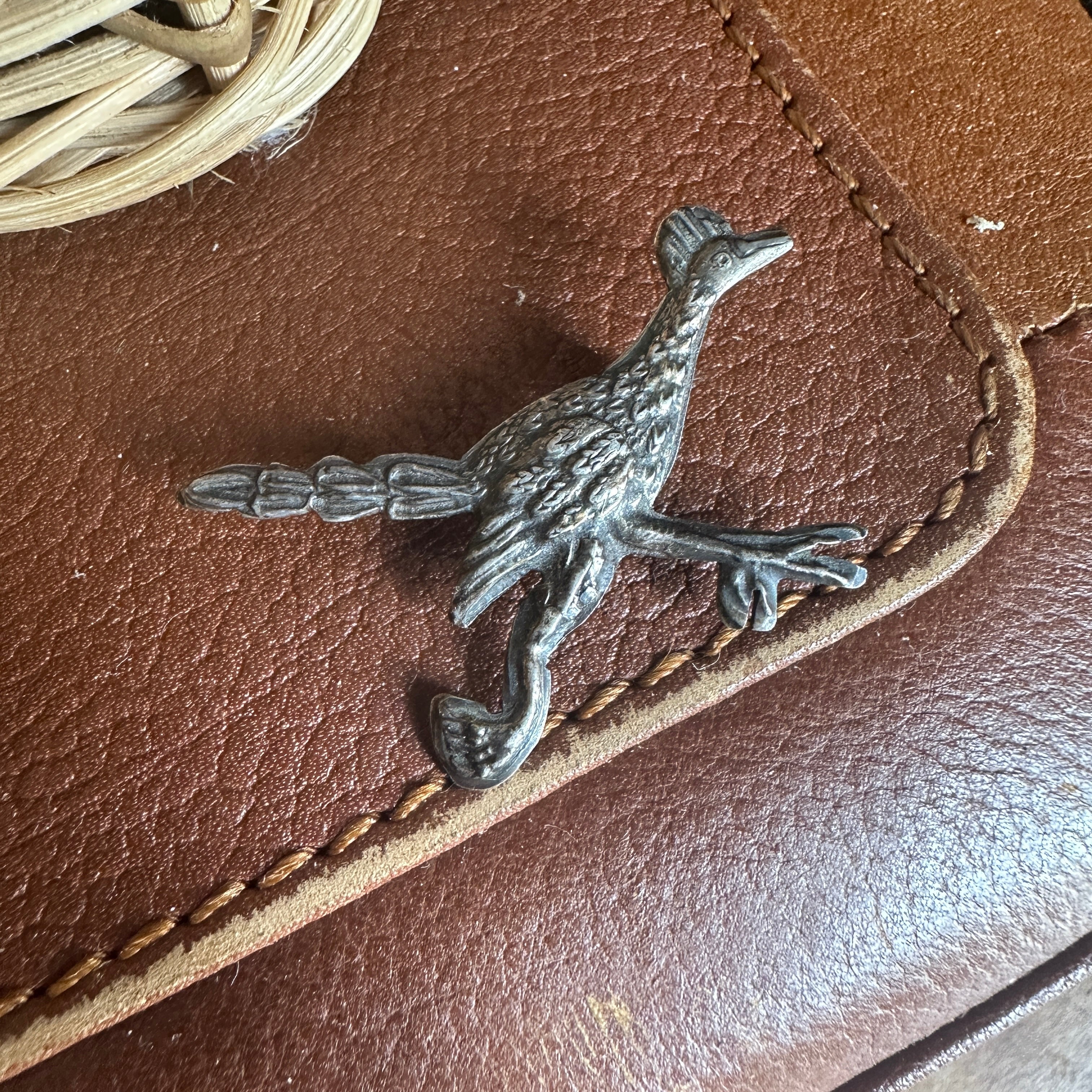 vintage sterling silver roadrunner brooch