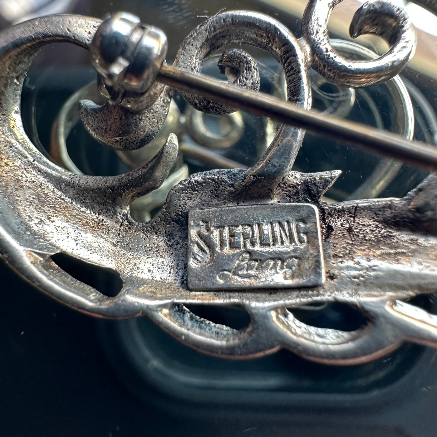 vintage sterling silver signed lang brooch