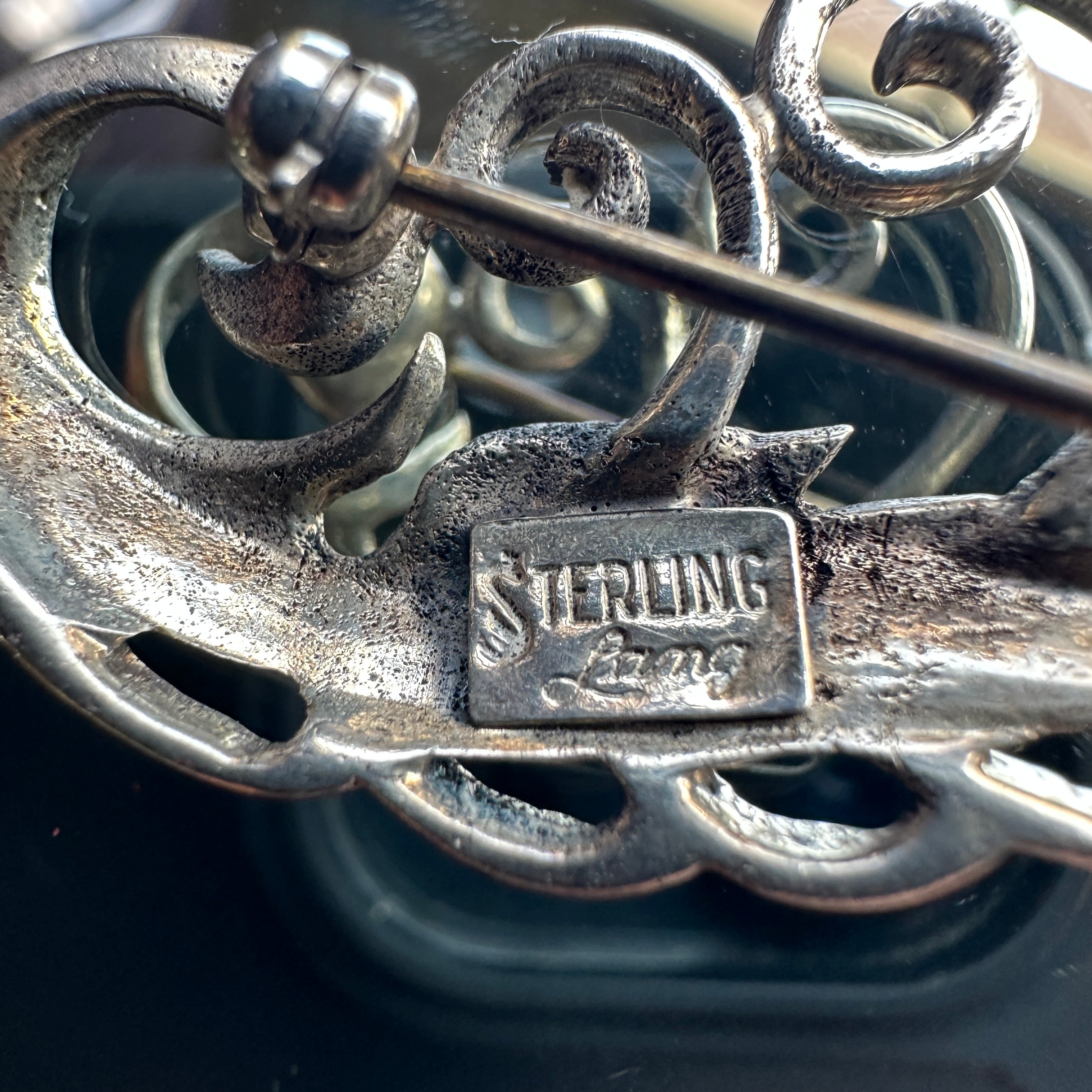 vintage sterling silver signed lang brooch