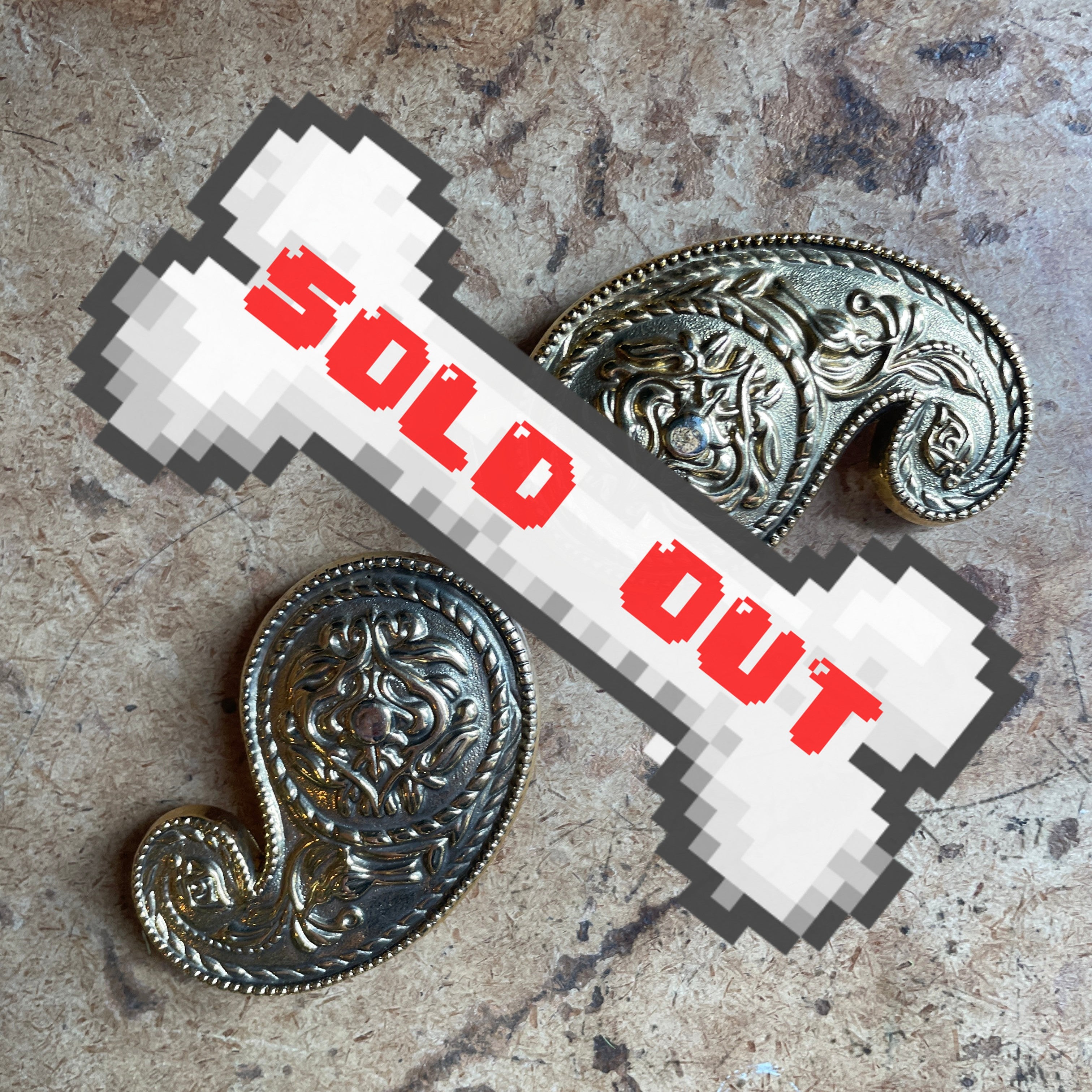 vintage two-piece paisley belt buckle