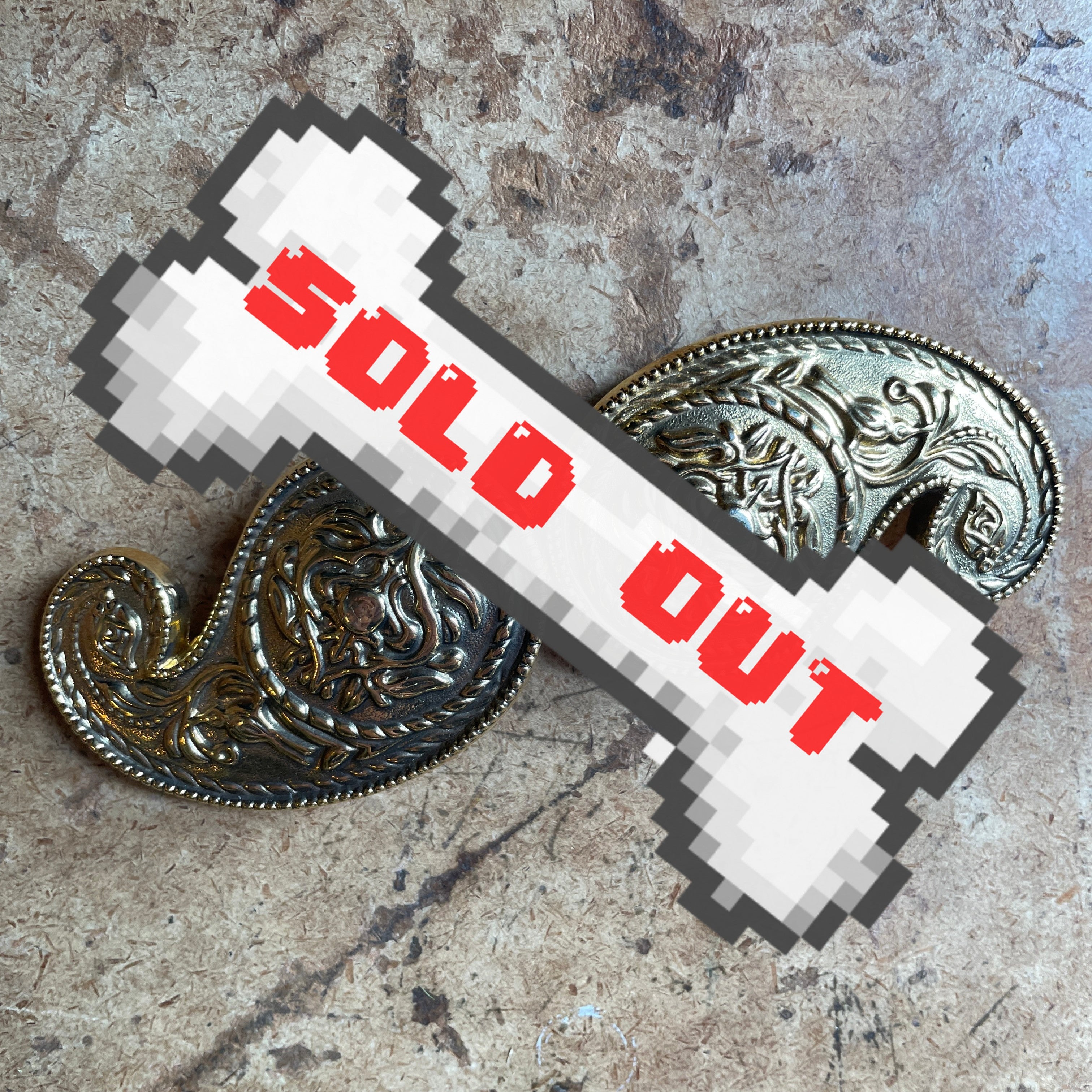 vintage two-piece paisley belt buckle