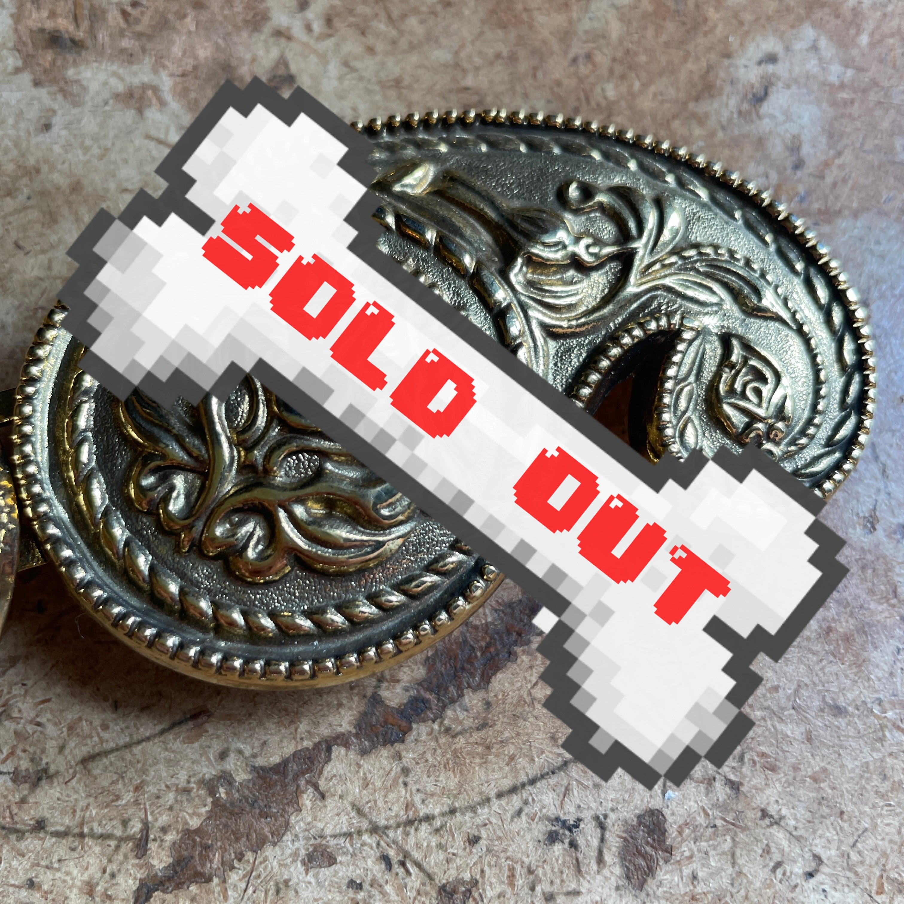 vintage two-piece paisley belt buckle