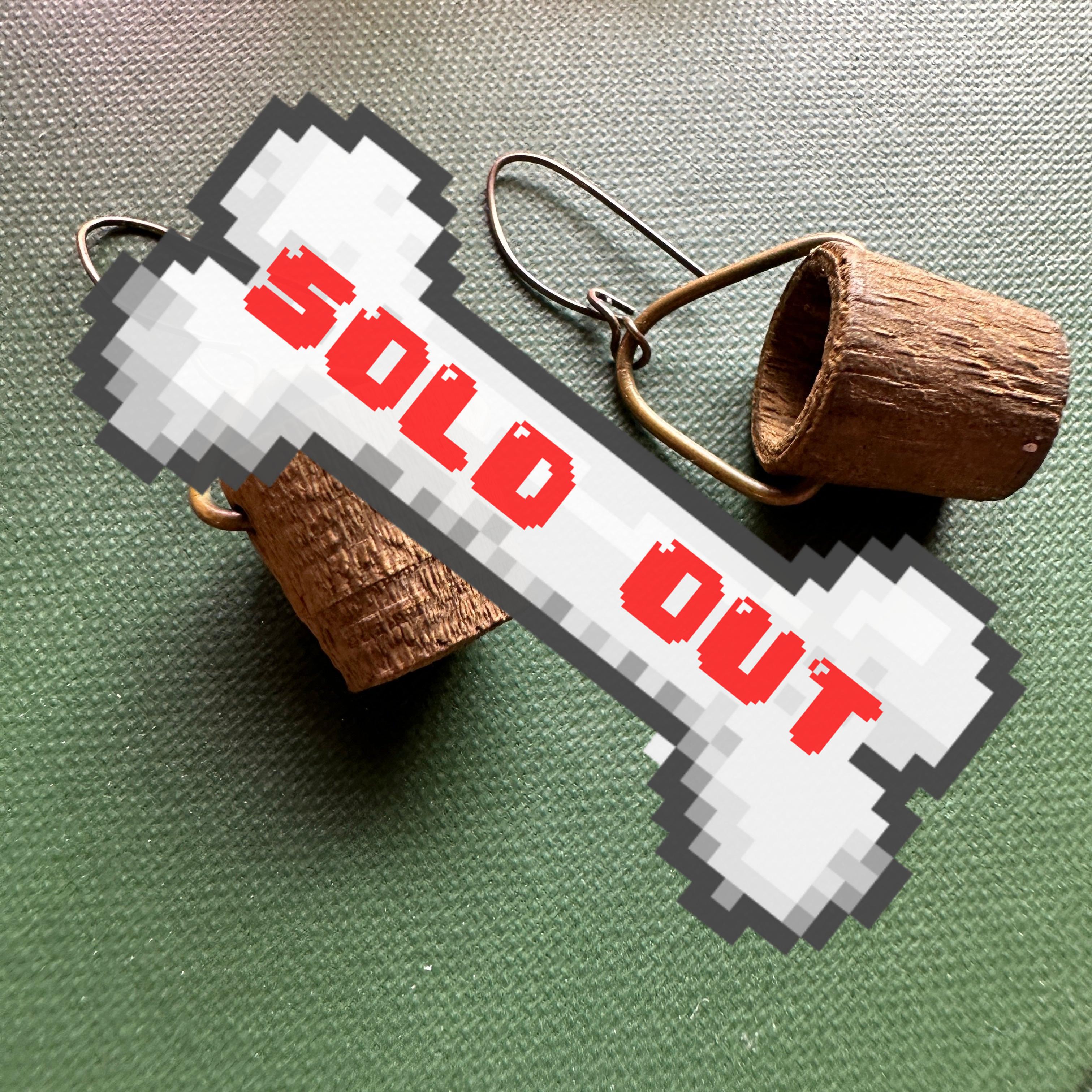 vintage wooden bucket earrings