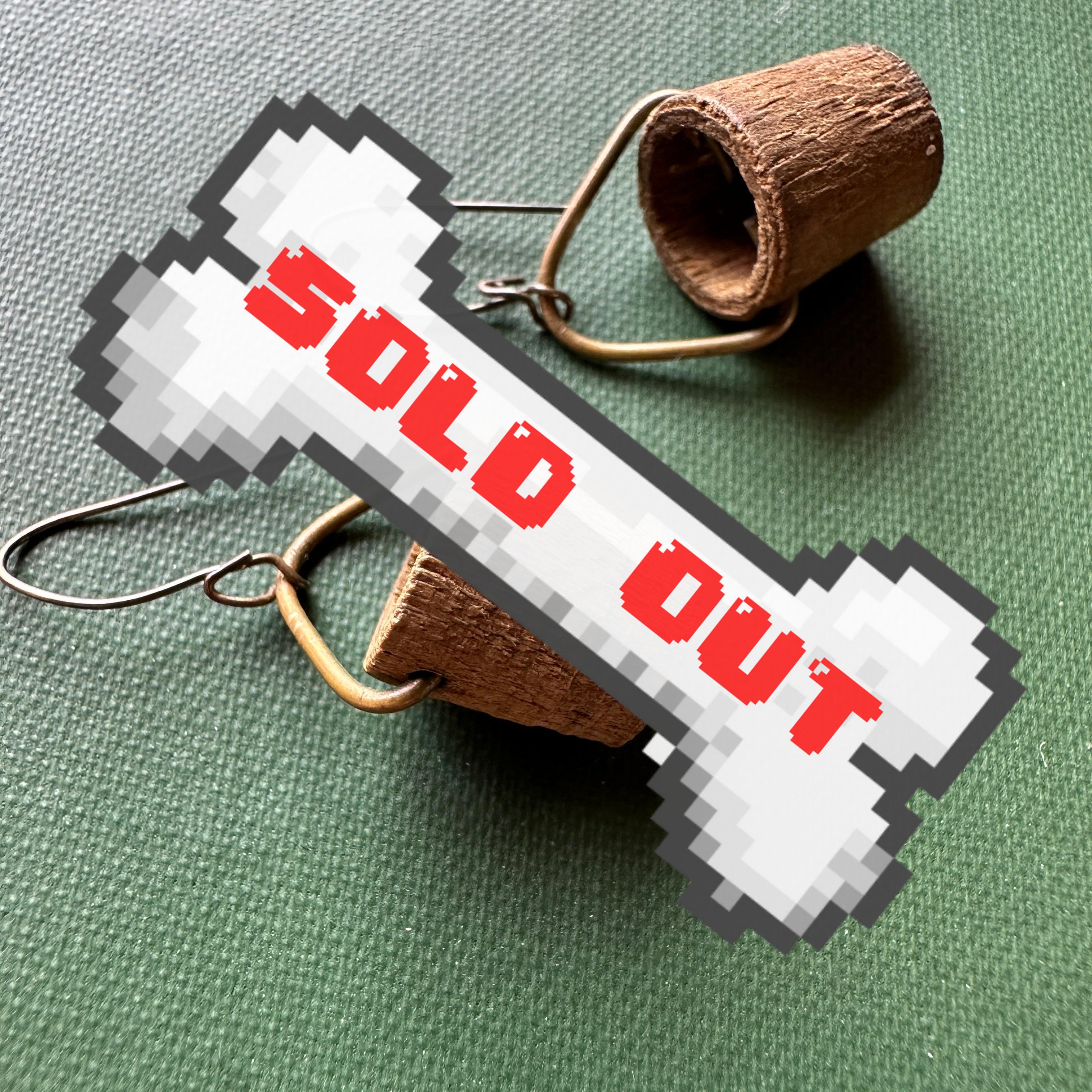 vintage wooden bucket earrings
